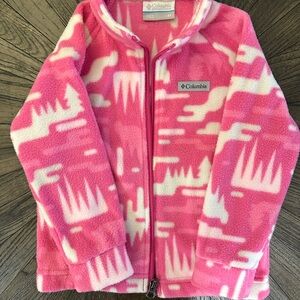 Columbia Pink and Cream Fleece Jacket